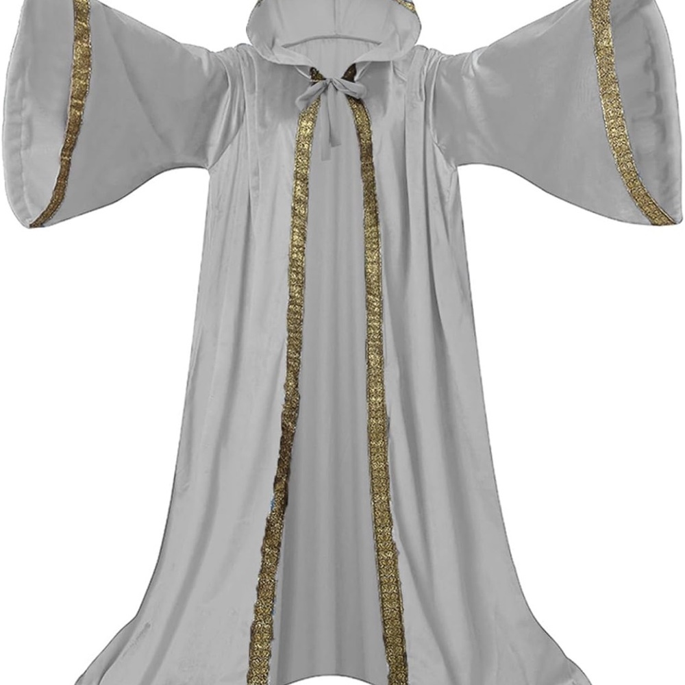 Silver and Gold Hooded Wizard Robe